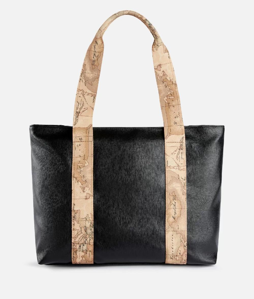Alviero martini 1a classe Borsa shopping Donnavventura in tessuto saffiano Nera Sottocosto