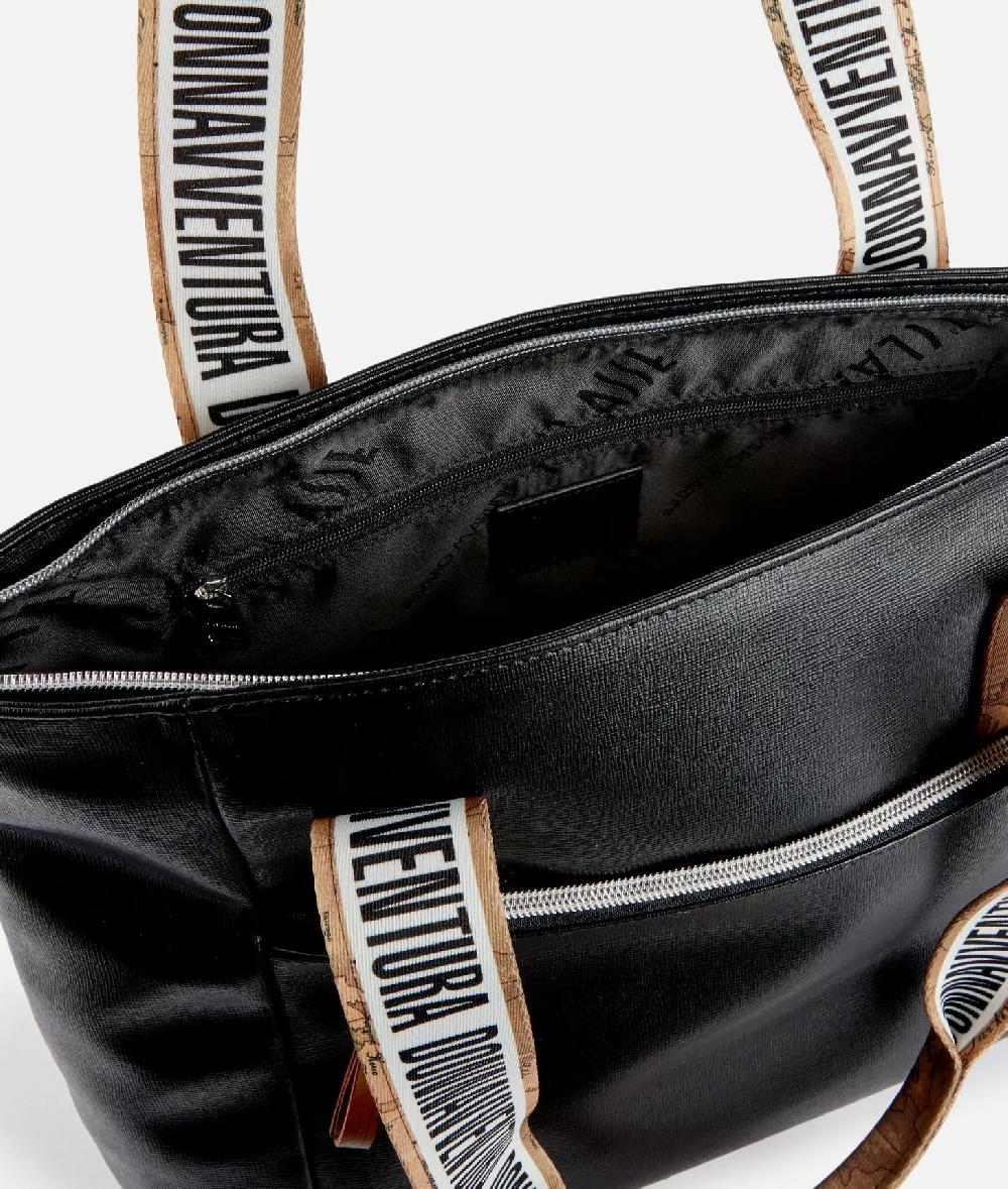 Alviero martini 1a classe Borsa shopping Donnavventura in tessuto saffiano Nera Sottocosto