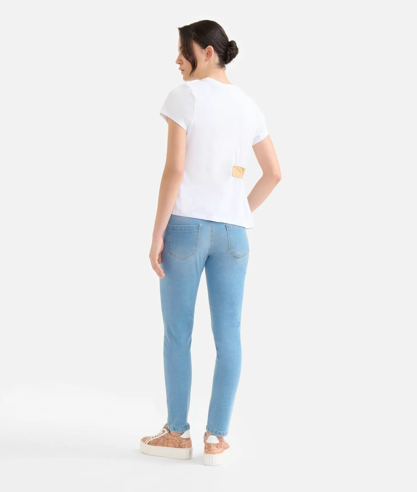 Alviero martini 1a classe Jeans slim in denim stretch trattato con dettaglio Geo Classic Blu Beach I Più Venduti