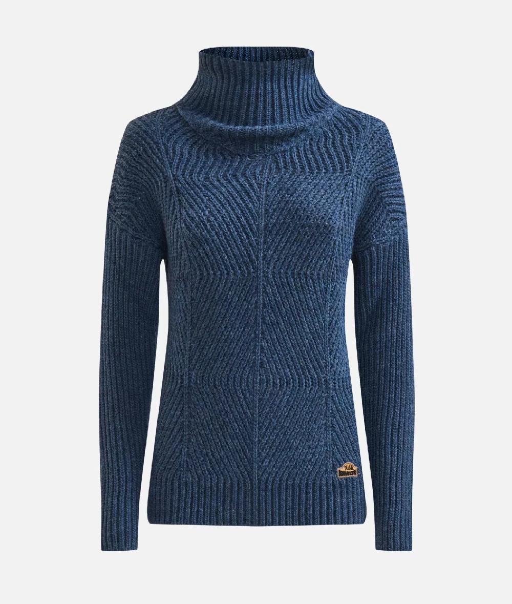 Alviero martini 1a classe Maglia a collo alto in filato misto lana vergine con patch Donnavventura Denim In Linea