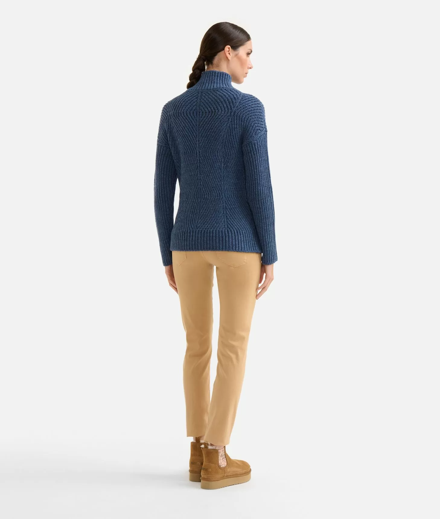 Alviero martini 1a classe Maglia a collo alto in filato misto lana vergine con patch Donnavventura Denim In Linea