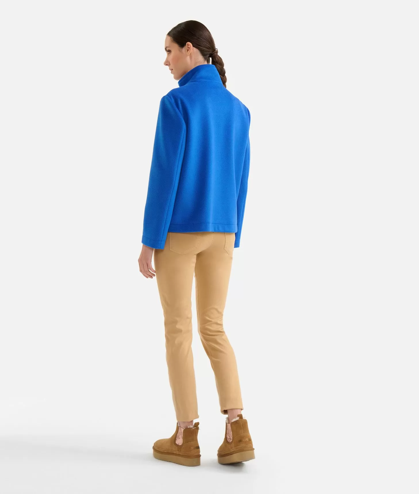 Alviero martini 1a classe Giubbino corto in panno diagonale con zip Denim Spedizione Gratuita