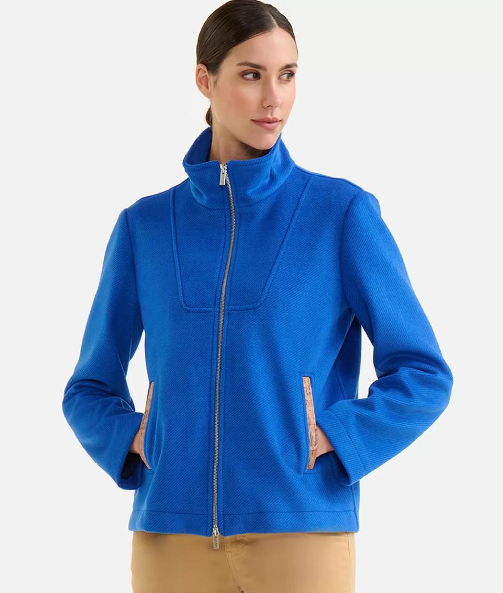 Alviero martini 1a classe Giubbino corto in panno diagonale con zip Denim Spedizione Gratuita