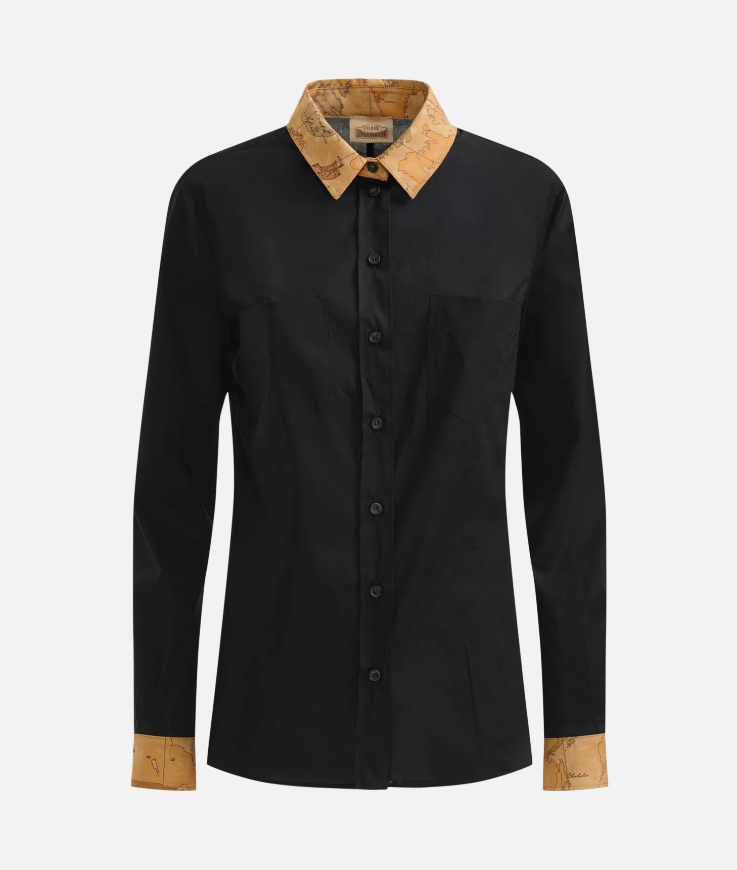 Alviero martini 1a classe Camicia in popeline di cotone stretch con dettagli Geo Classic Nera Soddisfazione Garantita