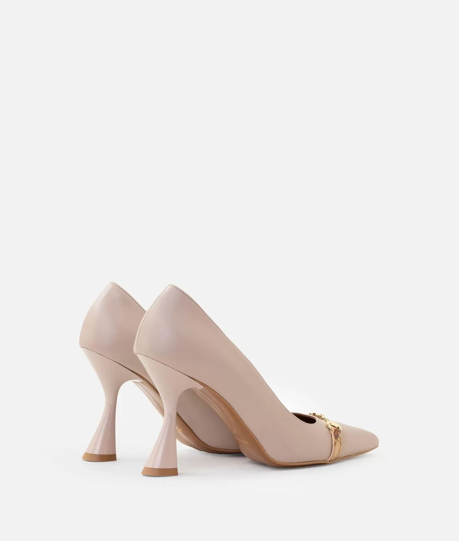 Alviero martini 1a classe Décolleté in nappa liscia con morsetto 1C Taupe Chiaro Negozi Online
