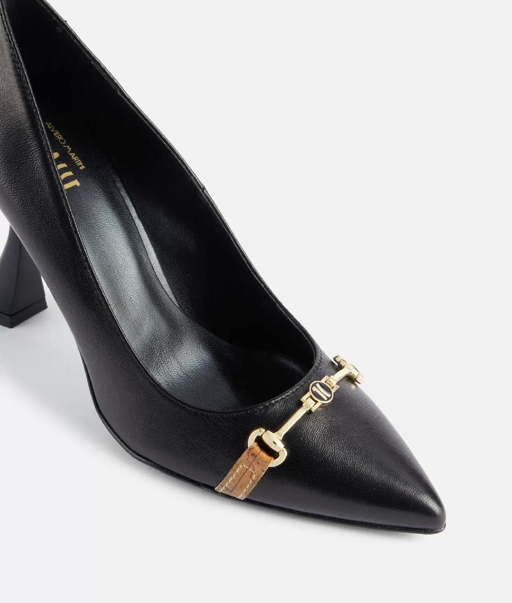 Alviero martini 1a classe Décolleté in nappa liscia con morsetto 1C Nere Acquista Ora