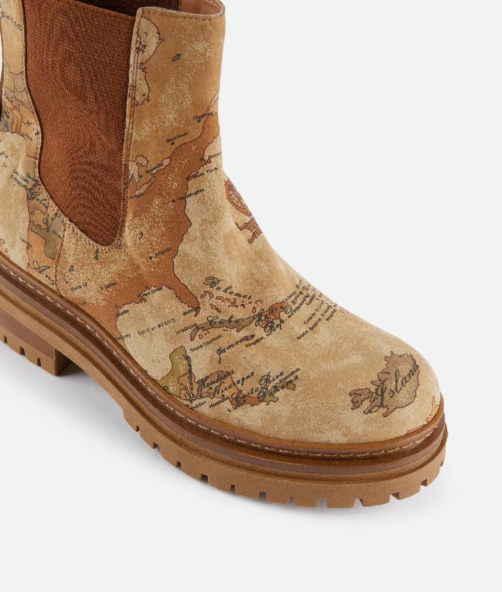 Alviero martini 1a classe Stivaletti beatles in tessuto nabuk stampa Geo Classic Offerta
