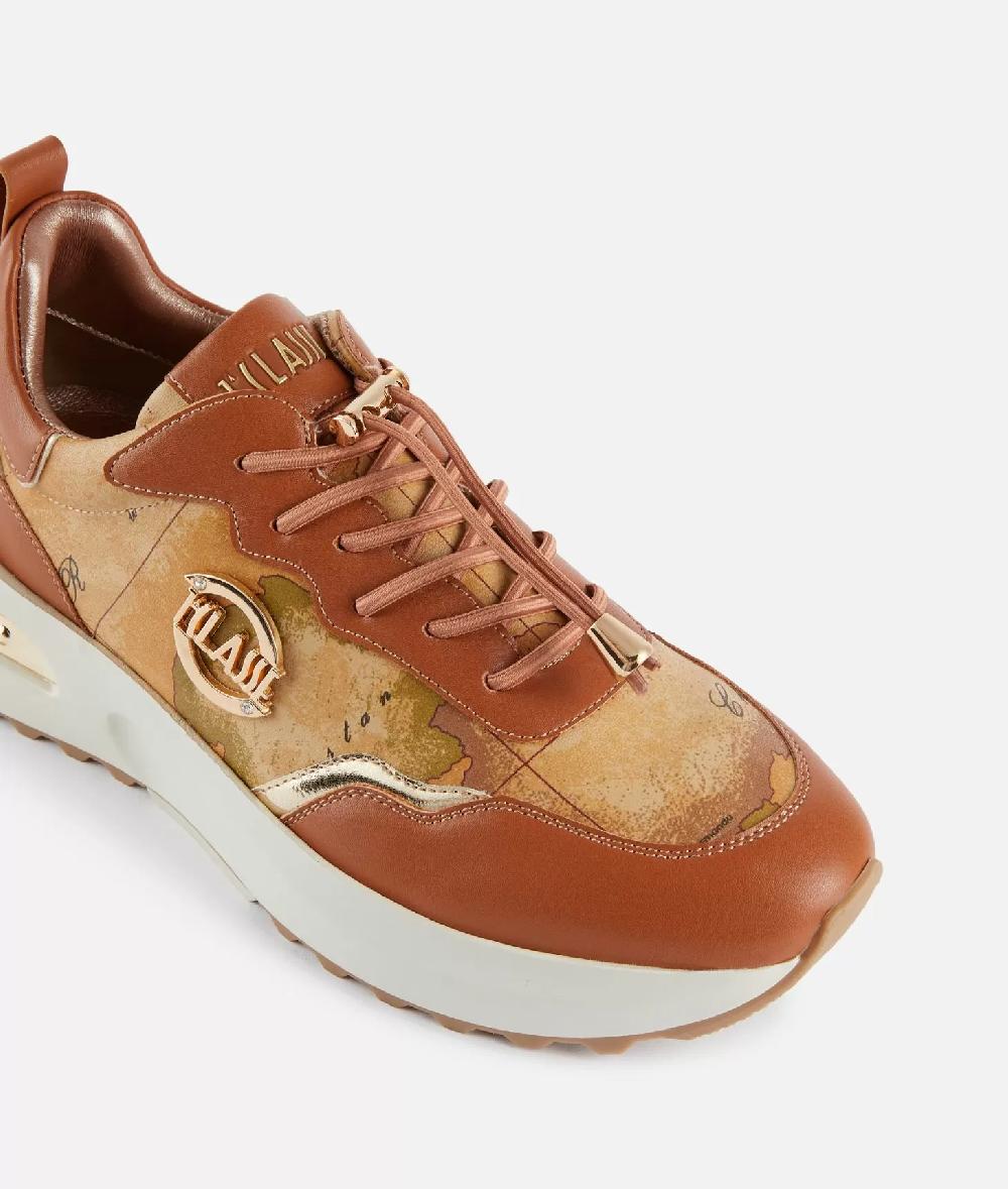 Alviero martini 1a classe Geo Road Marrakech sneakers in eco nappa Castagna Vendita Economica