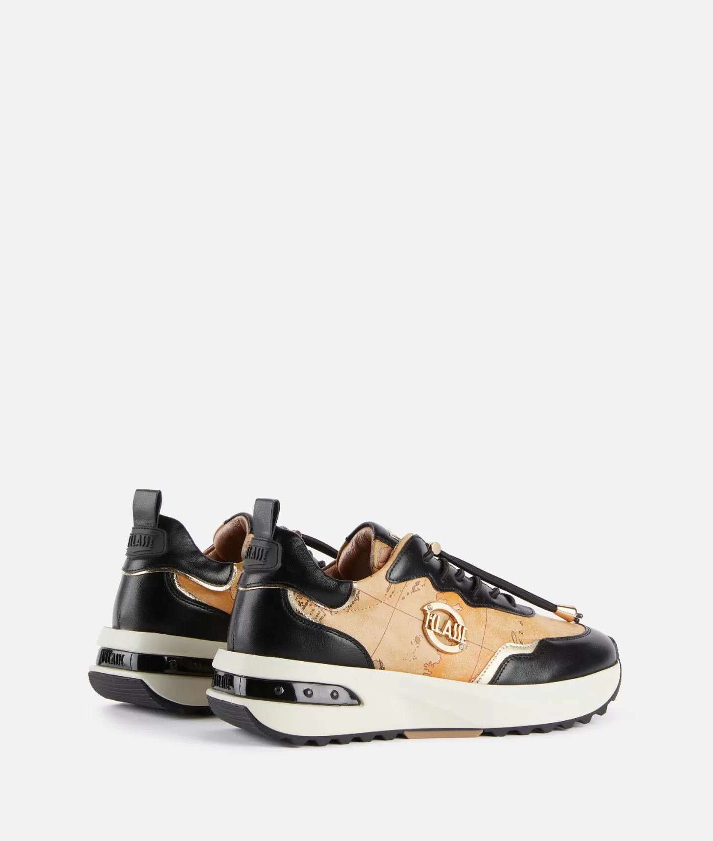 Alviero martini 1a classe Geo Road Marrakech sneakers in eco nappa Nere Saldi Di Fabbrica
