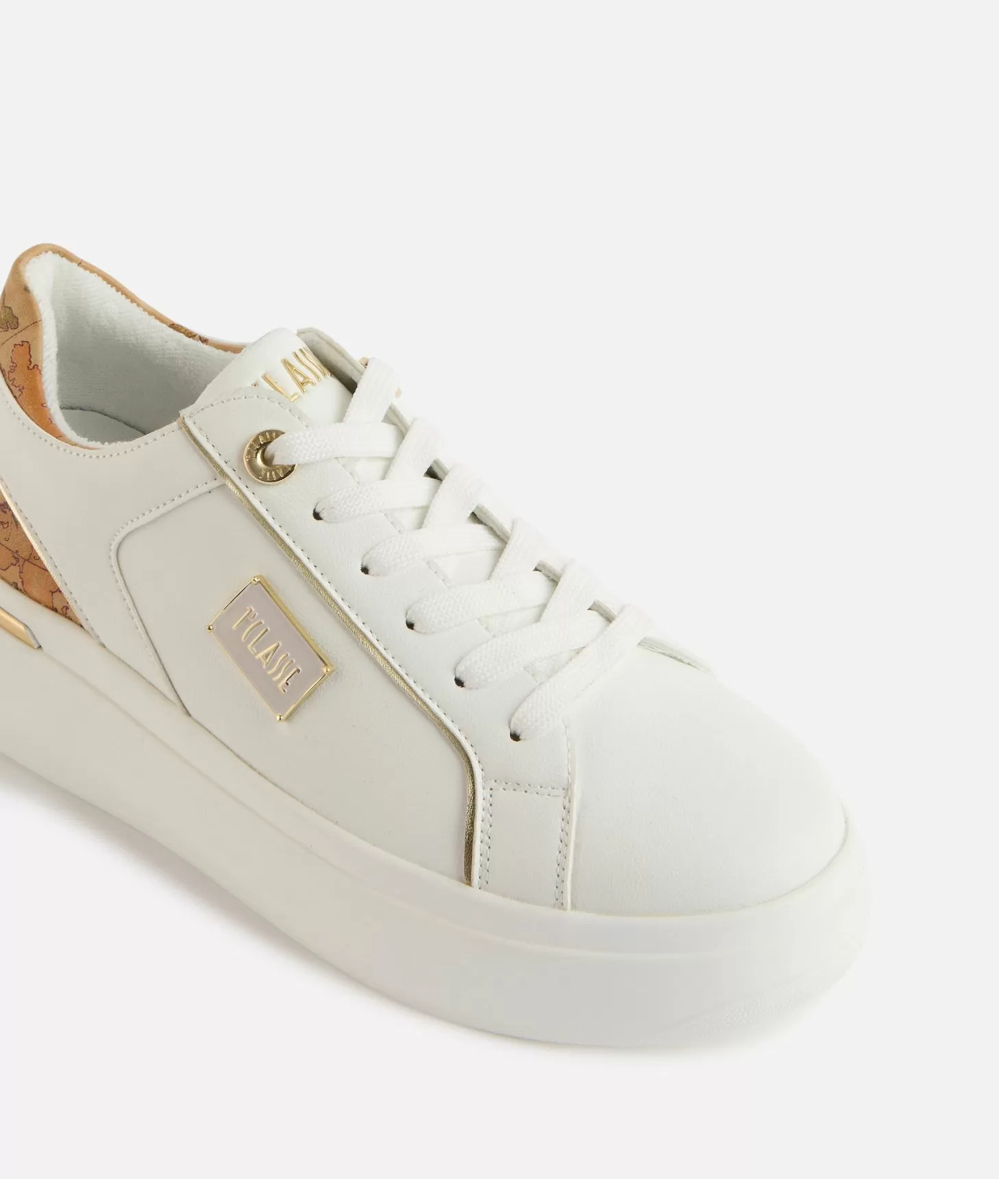 Alviero martini 1a classe Sneakers in eco nappa con targhetta smaltata 1ᴬ Classe Bianche In Saldo