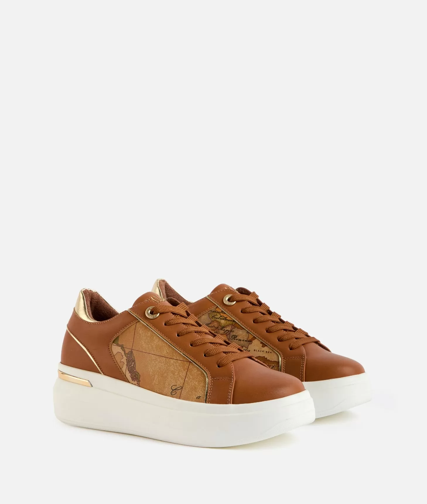 Alviero martini 1a classe Sneakers in eco nappa con logo in alta frequenza Cuoio Nuova