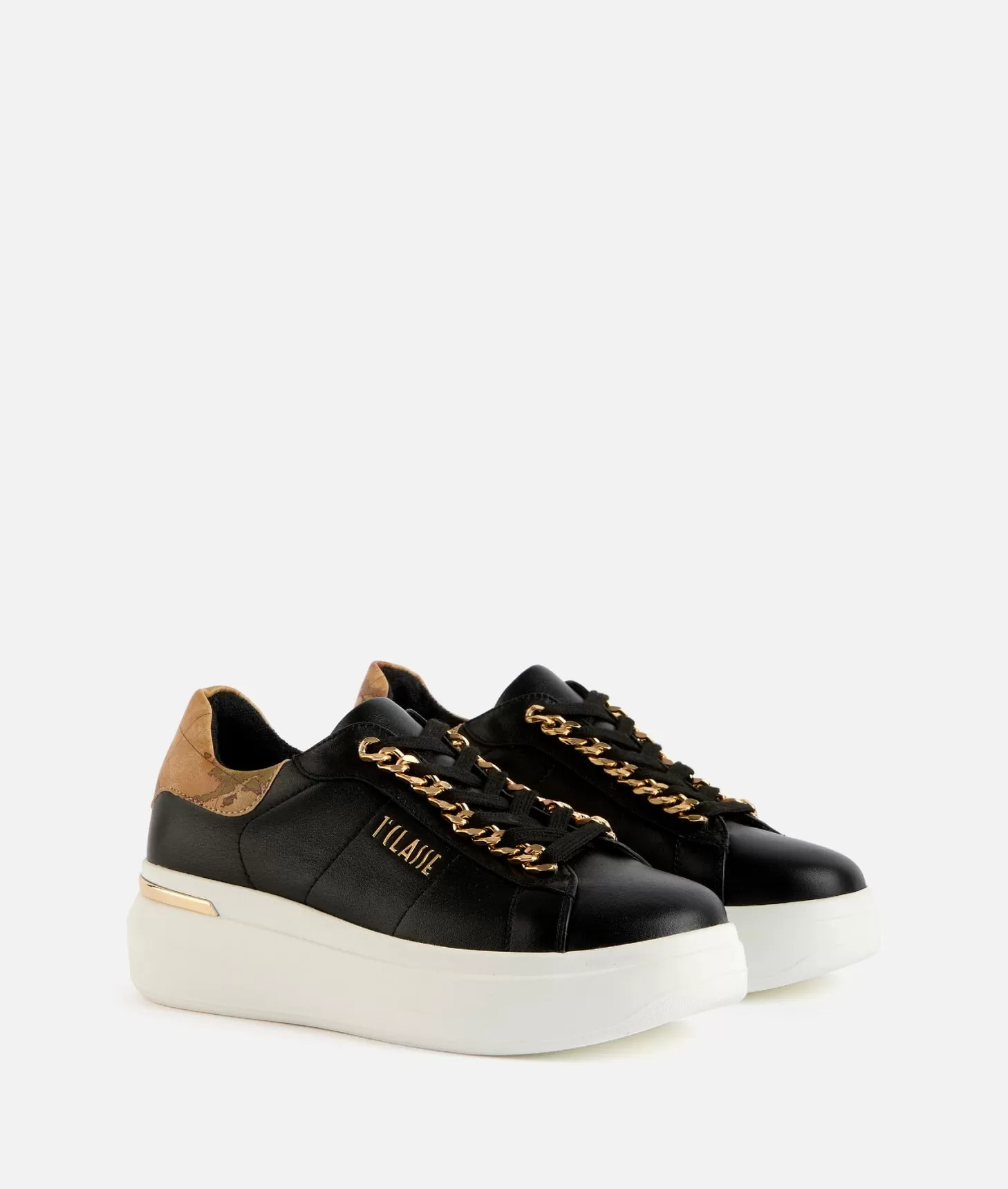 Alviero martini 1a classe Sneakers in eco nappa con dettaglio catena Nere Moda
