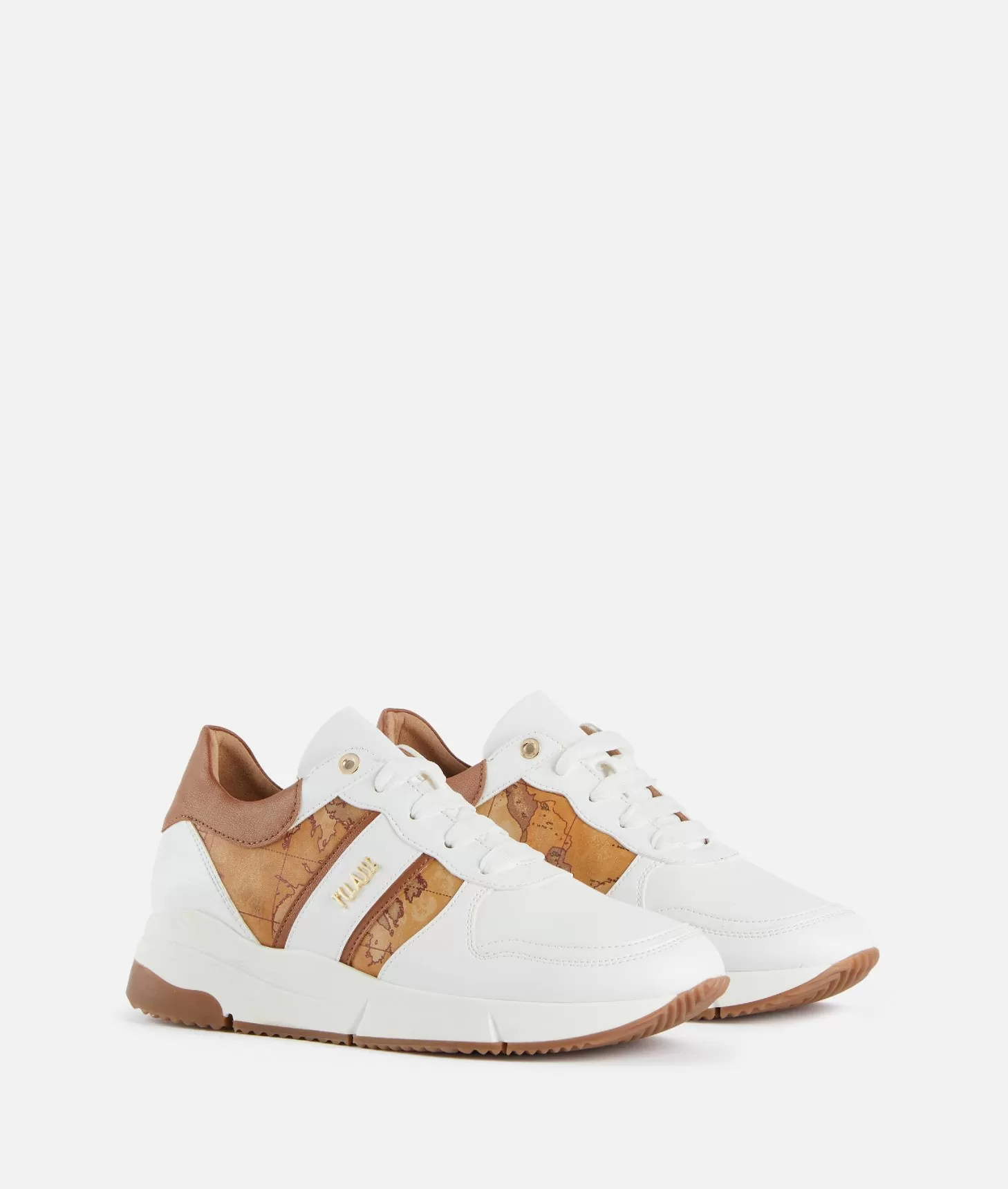 Alviero martini 1a classe Running in eco nappa con logo e dettagli Geo Classic Bianche In Linea