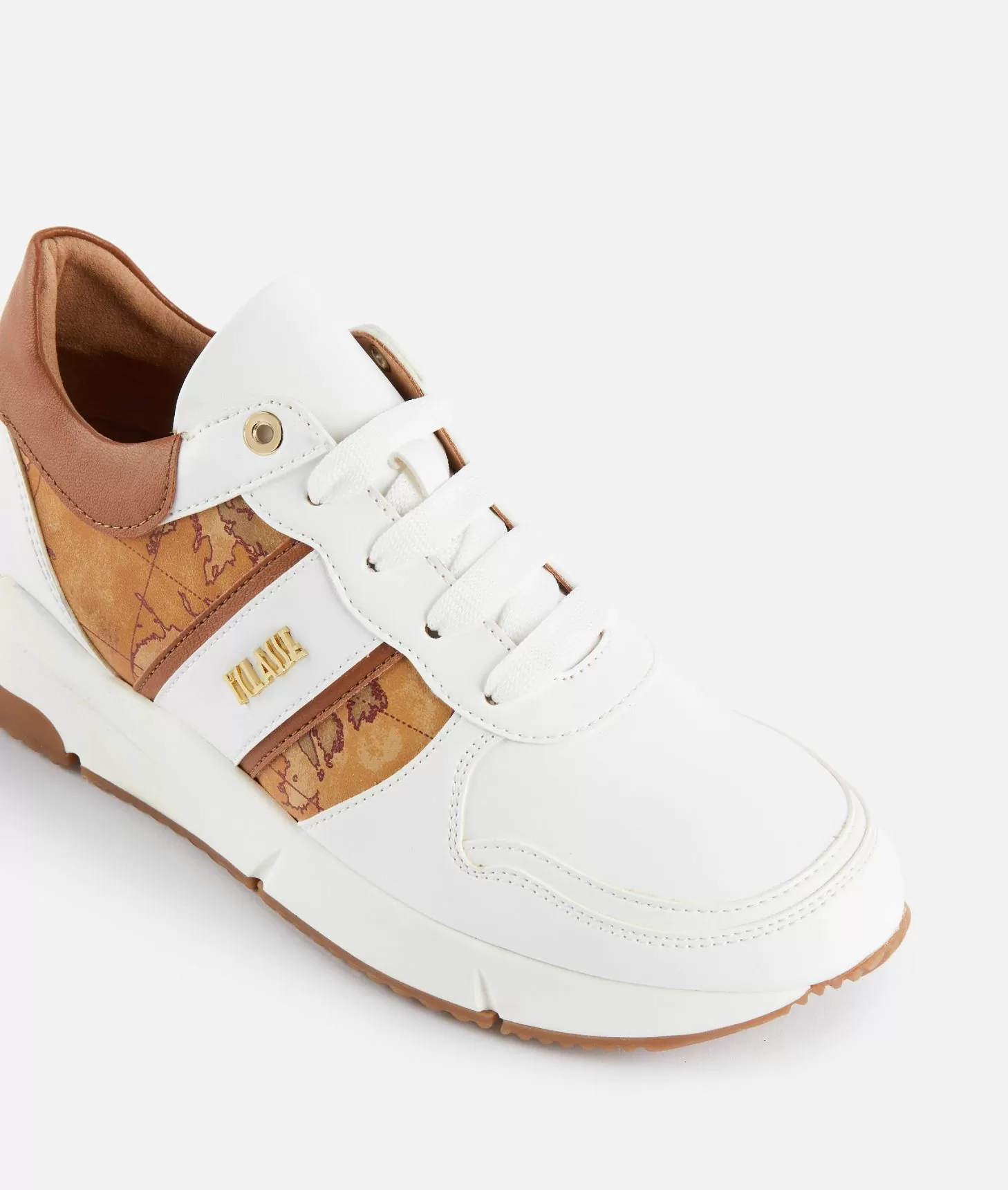 Alviero martini 1a classe Running in eco nappa con logo e dettagli Geo Classic Bianche In Linea
