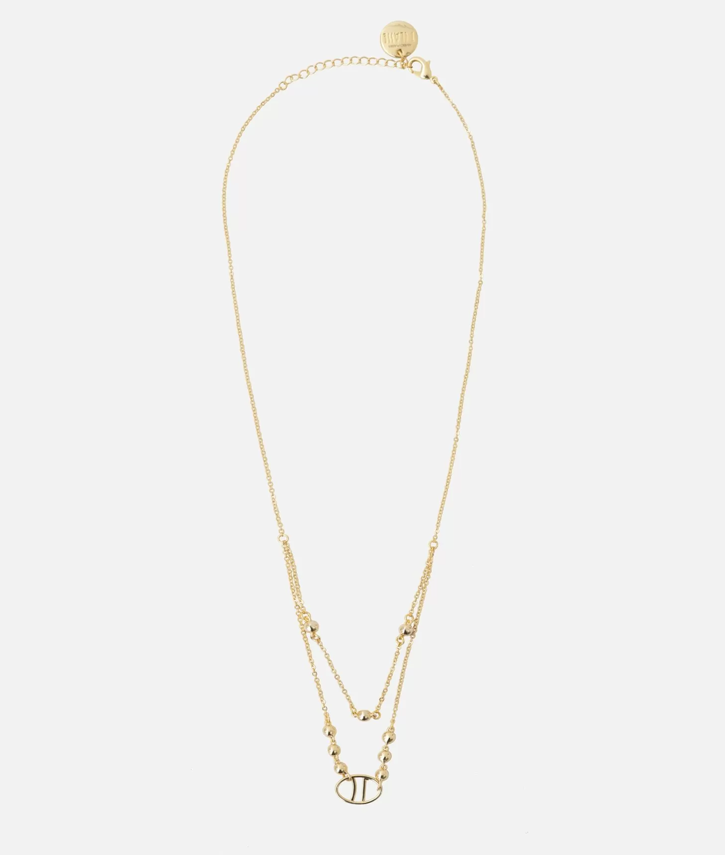 Alviero martini 1a classe Collana con logo 1C e pietre magenta Oro Qualità