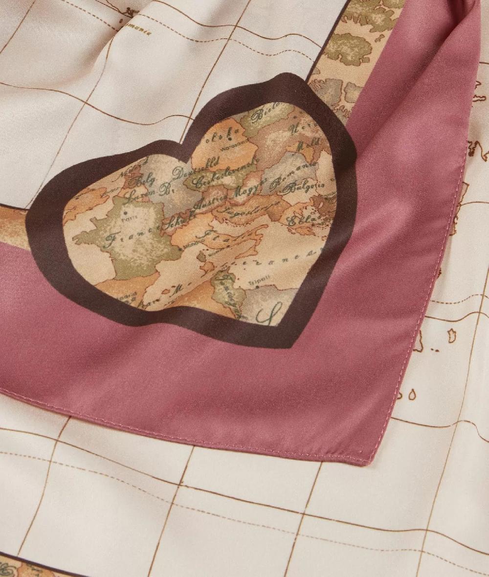 Alviero martini 1a classe Foulard Geo Cuori 90x90 Rosa Fard Qualità Garantita