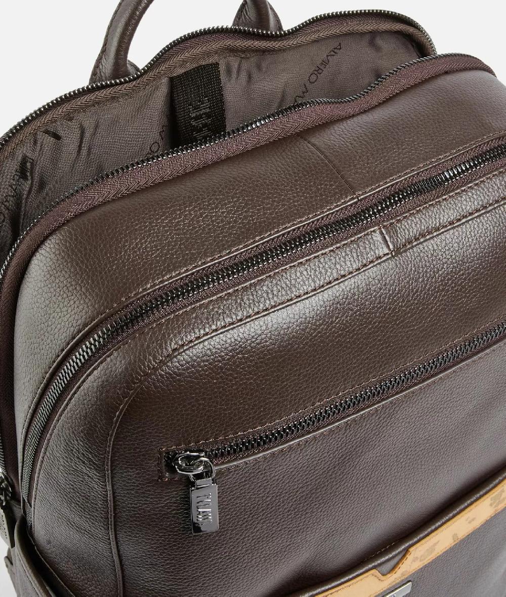 Alviero martini 1a classe Beta Leather zaino portacomputer Testa Di Moro Saldi
