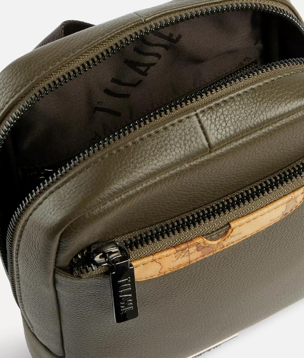 Alviero martini 1a classe Beta Leather bandoliera piccola Verde Militare Vendita Calda