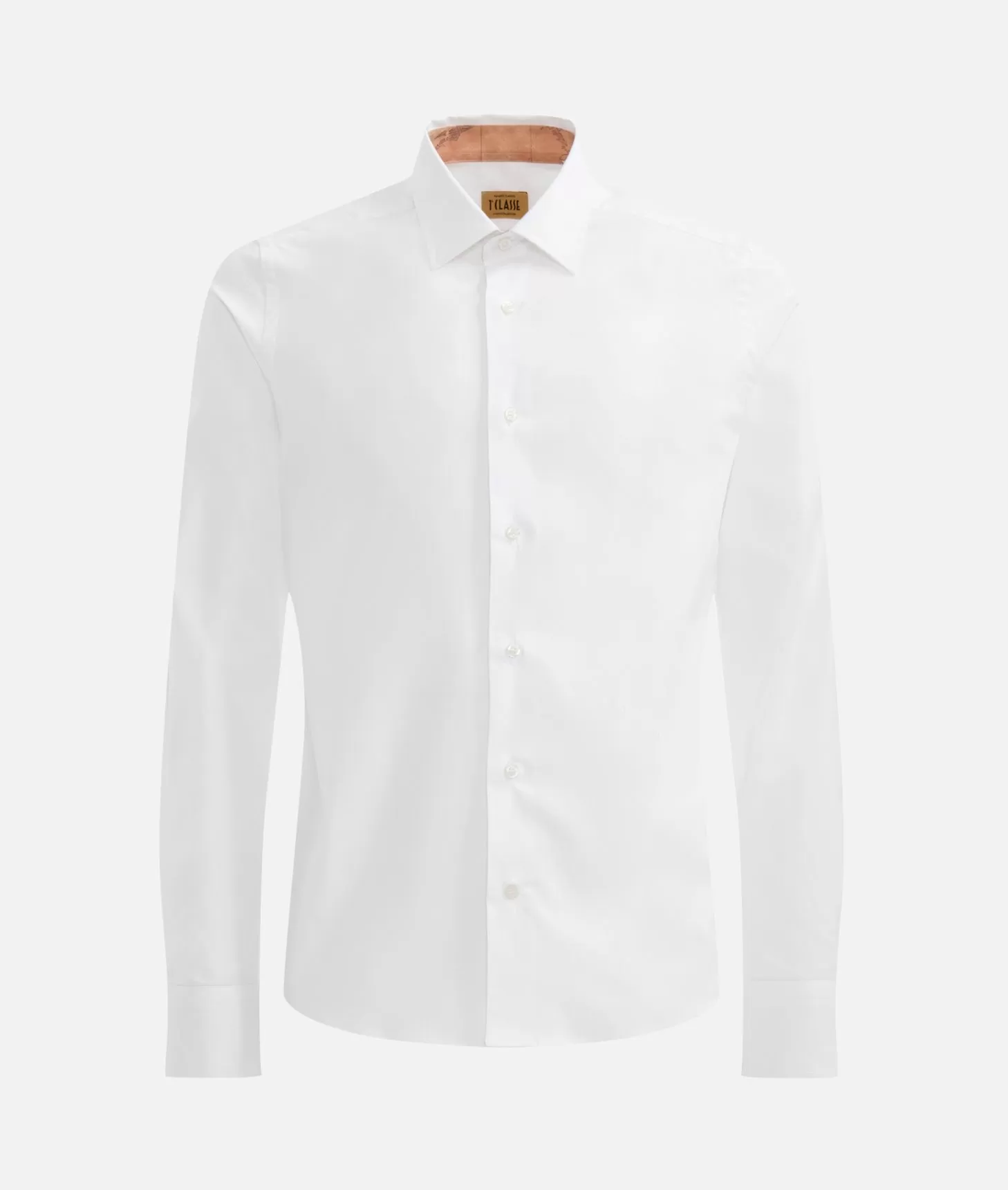 Alviero martini 1a classe Camicia super slim in cotone stretch con toppe Geo Classic Bianca Affare Del Giorno