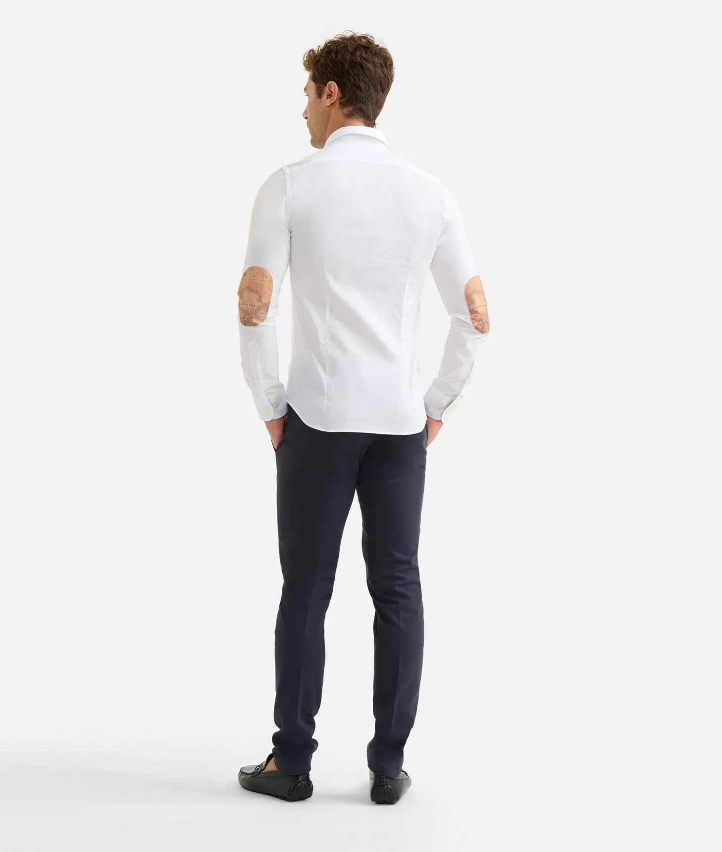 Alviero martini 1a classe Camicia super slim in cotone stretch con toppe Geo Classic Bianca Affare Del Giorno