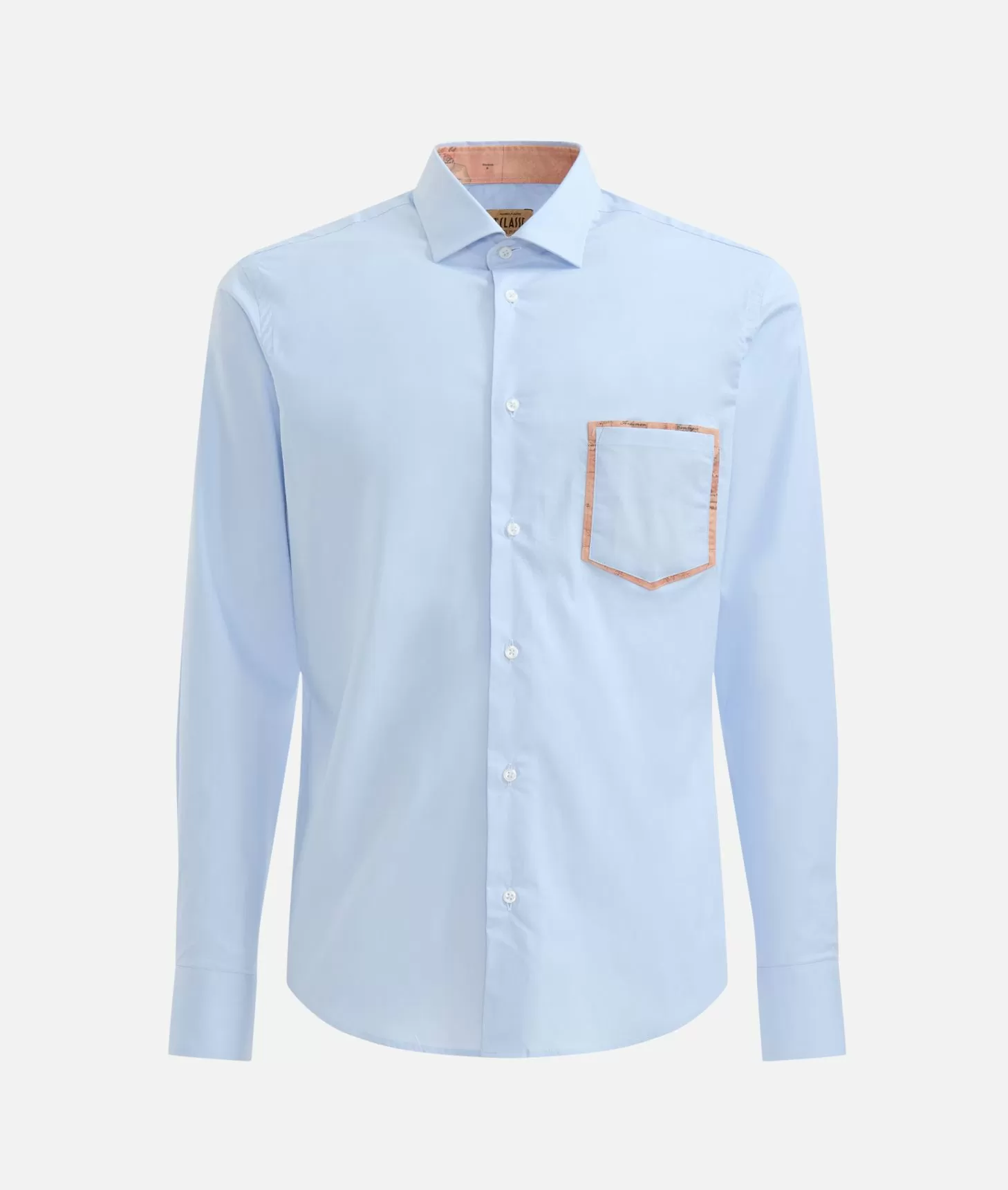 Alviero martini 1a classe Camicia slim in cotone stretch con dettaglio taschino Azzurra Novità