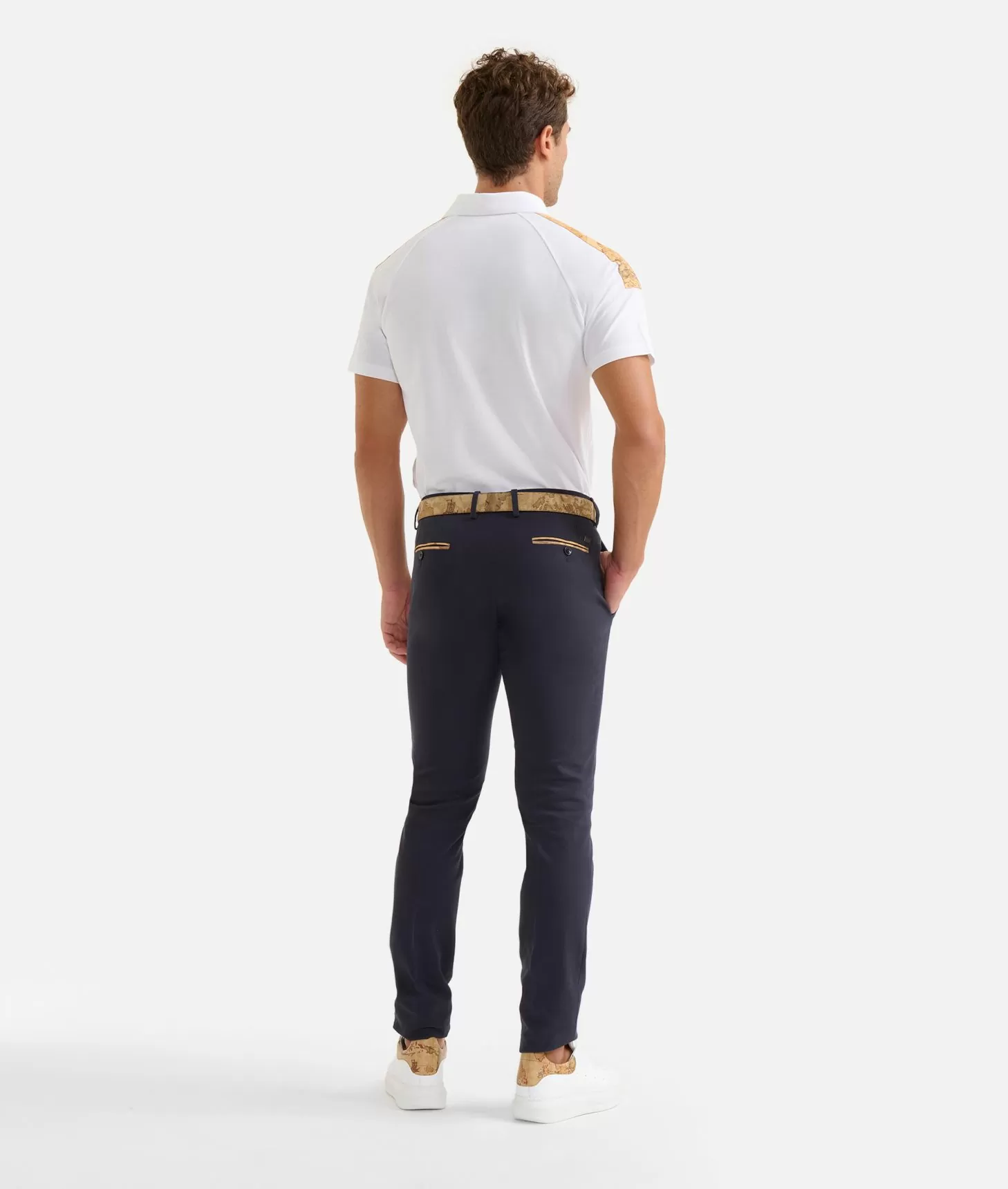 Alviero martini 1a classe Pantaloni super slim in cotone stretch Blu Navy Sconto