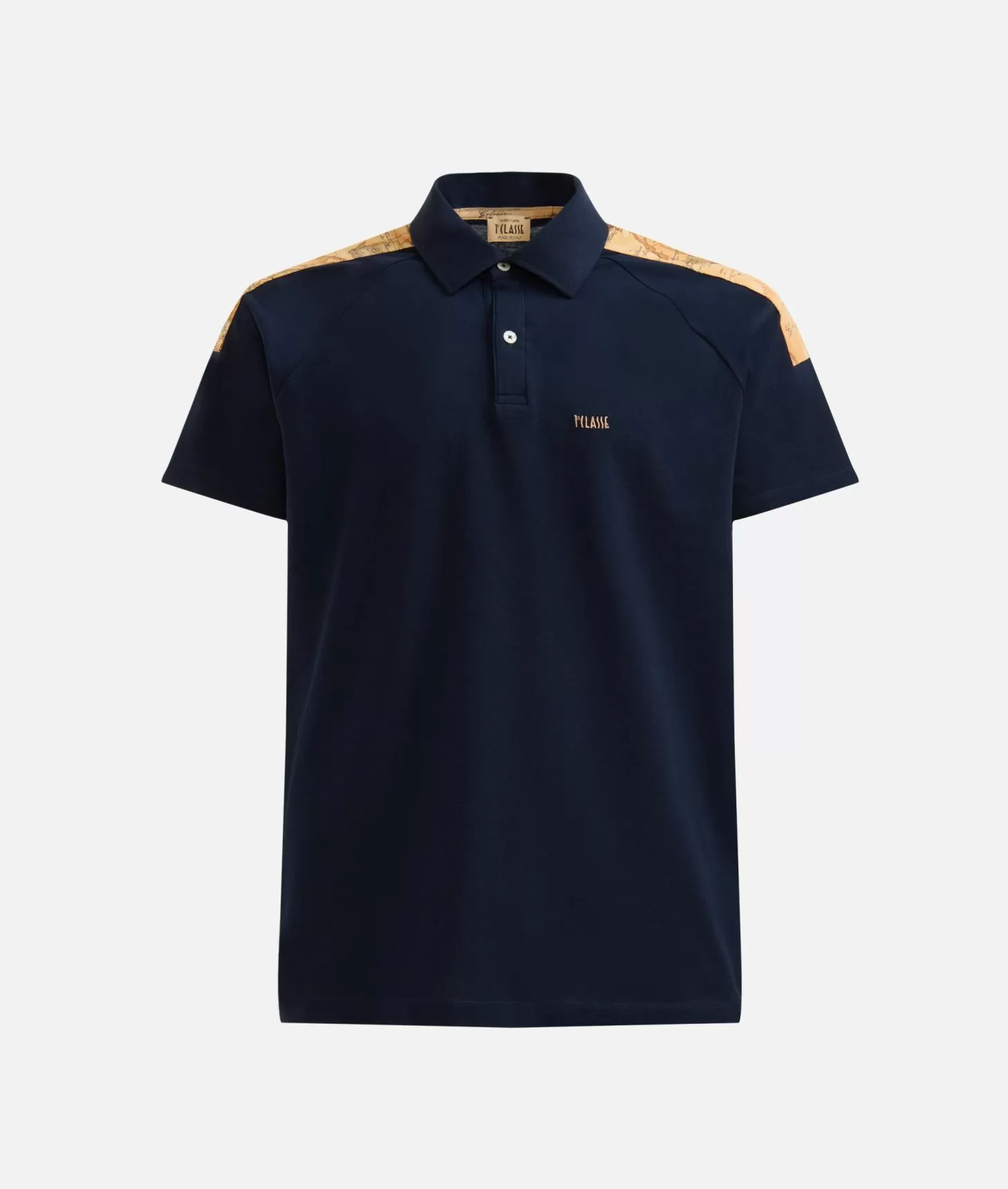 Alviero martini 1a classe Polo in cotone stretch con dettagli spalle Blu Navy Saldi