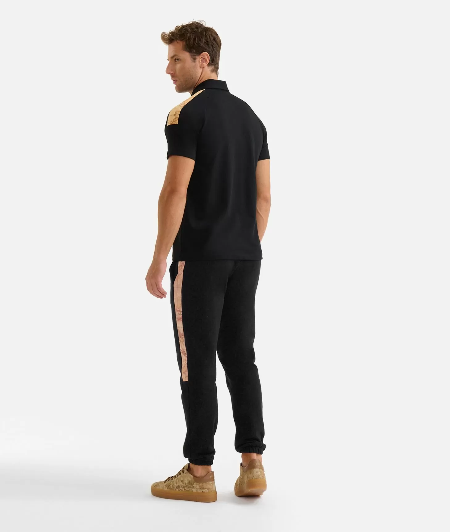Alviero martini 1a classe Polo in cotone stretch con dettagli spalle Nera Offerte