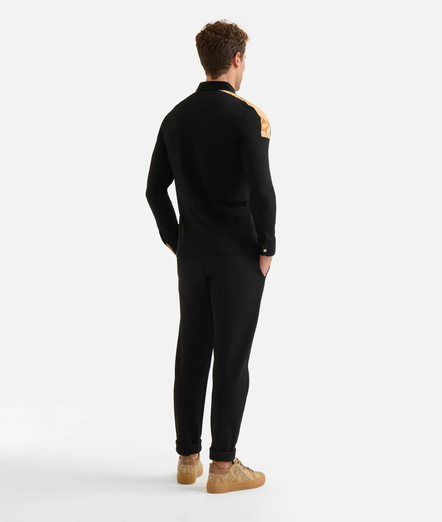 Alviero martini 1a classe Polo a maniche lunghe in cotone stretch Nera Hotsell