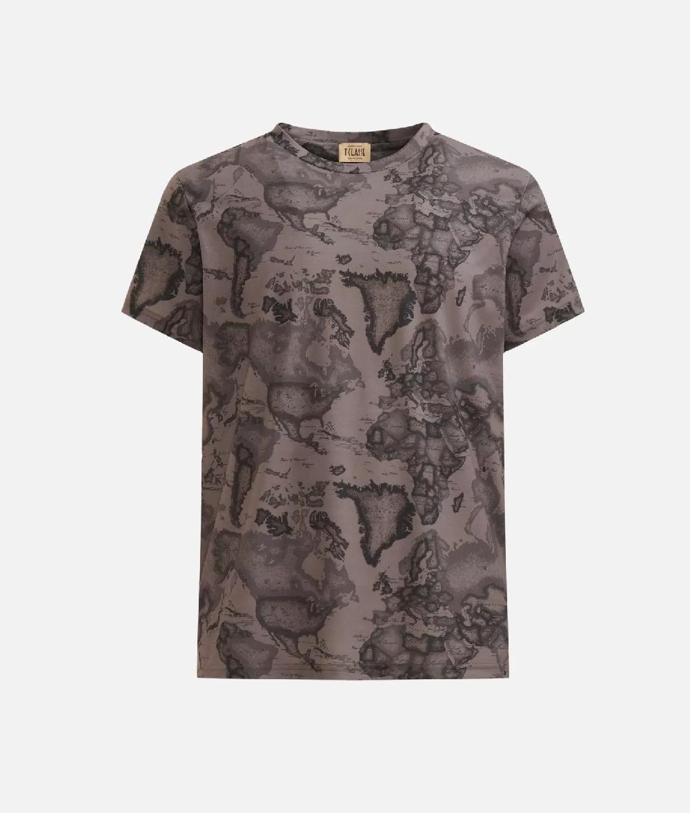 Alviero martini 1a classe T-shirt stampa Geo Military Verde Vendita Calda