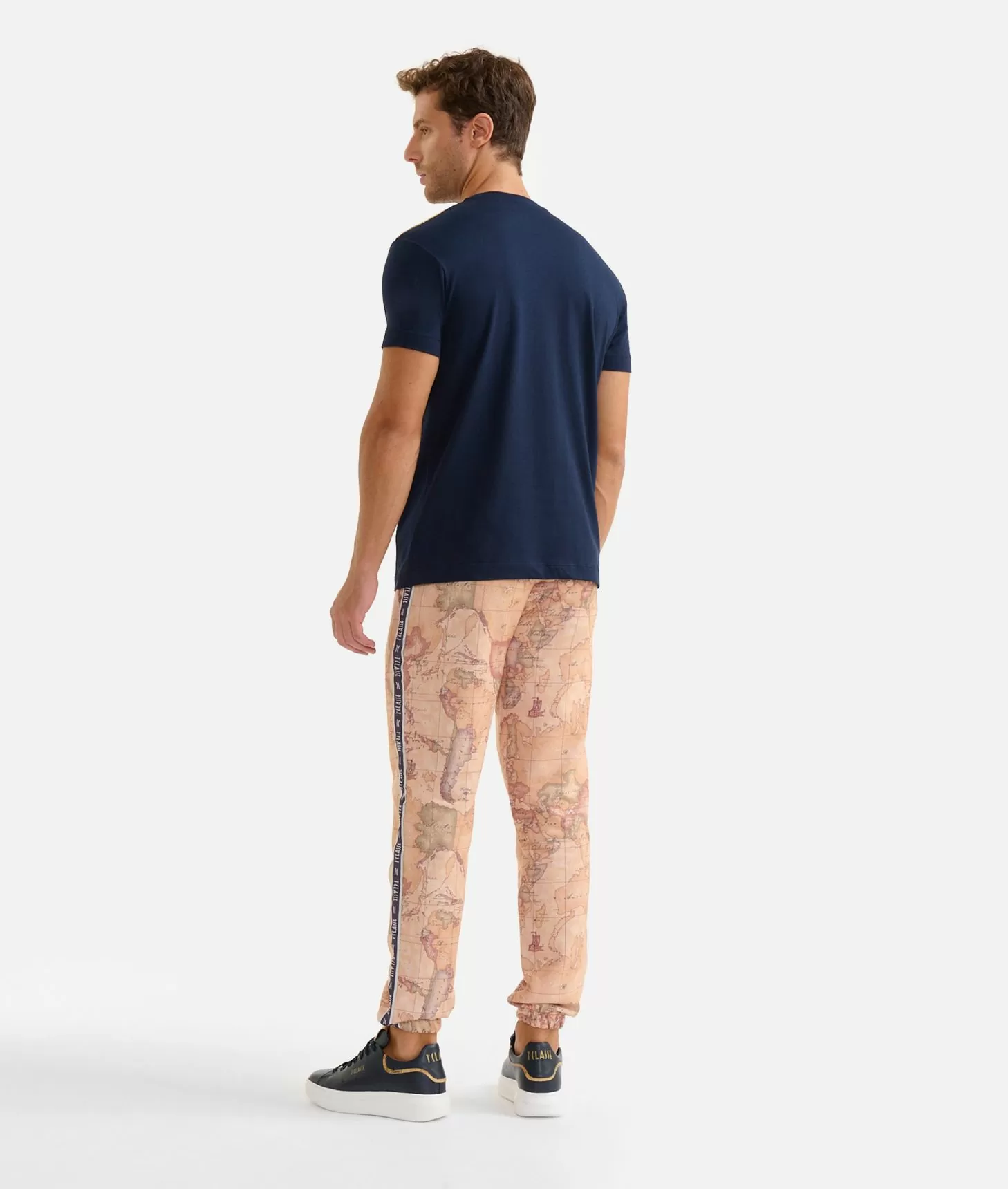 Alviero martini 1a classe T-shirt in cotone con dettagli spalle Blu Navy Vendita Economica