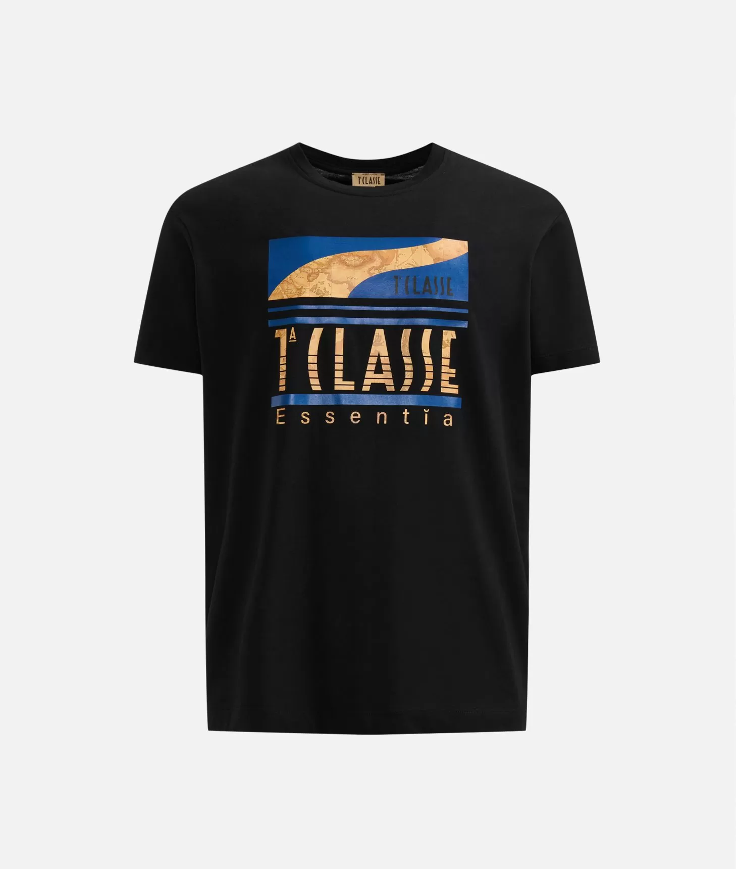 Alviero martini 1a classe T-shirt in cotone con logo 1ᴬ Classe Essentia Nera In Saldo