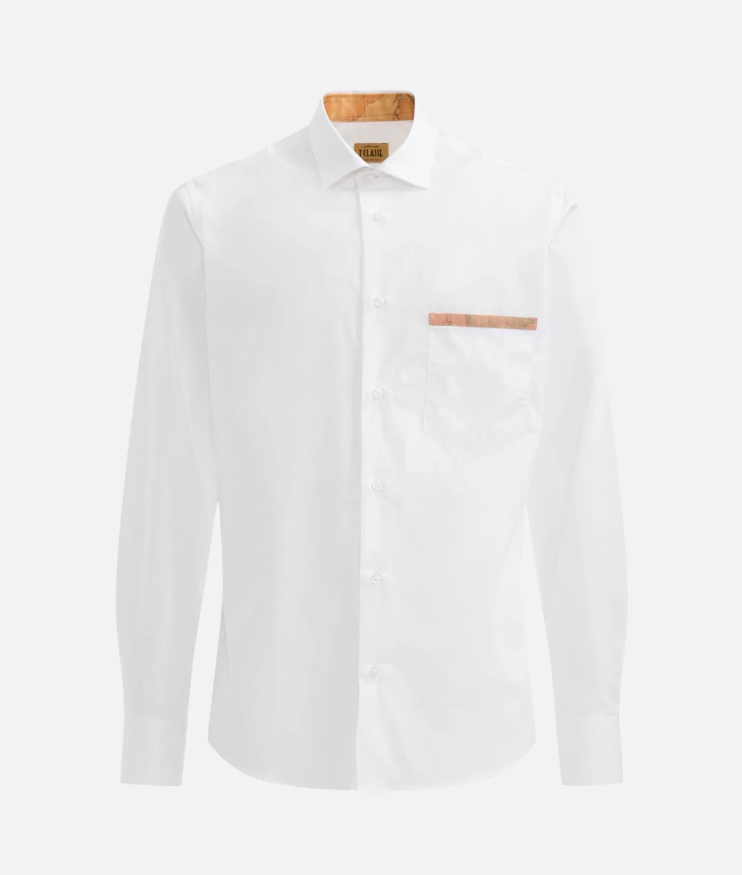 Alviero martini 1a classe Camicia slim in cotone con dettaglio tasca Bianca Nuova
