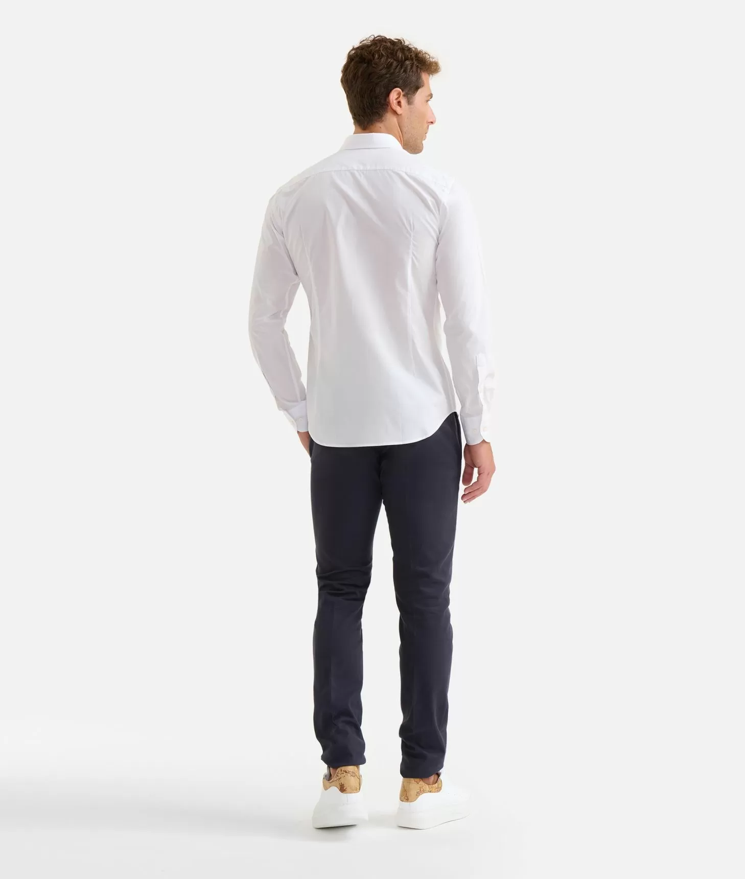 Alviero martini 1a classe Camicia slim in cotone con dettaglio tasca Bianca Nuova