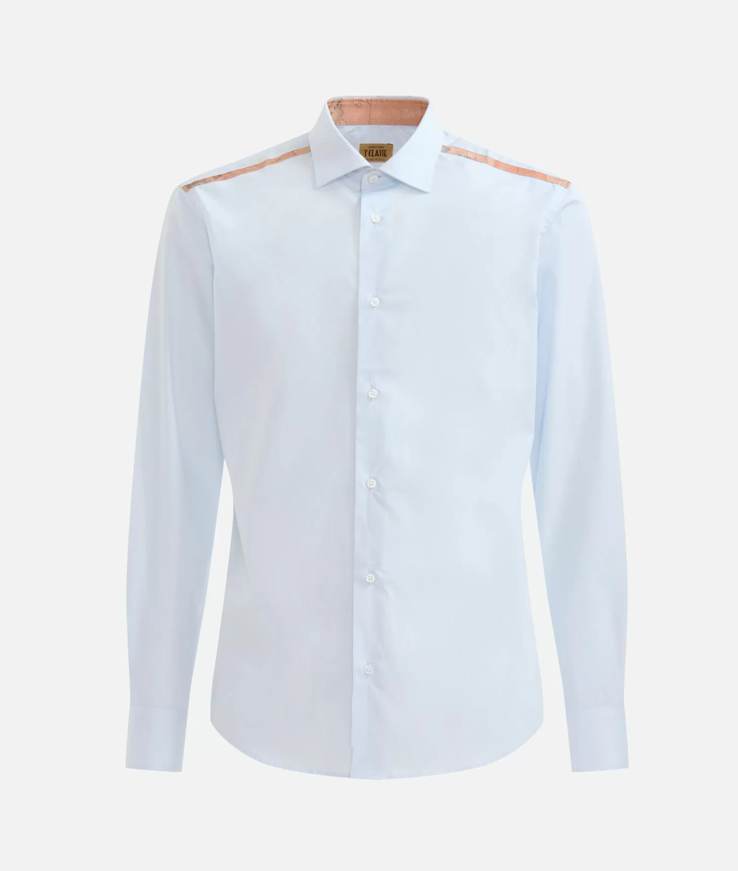 Alviero martini 1a classe Camicia slim in cotone con dettaglio spalle Azzurro Polvere Italy