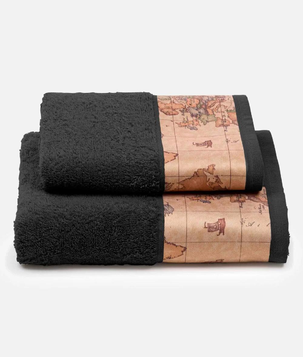 Alviero martini 1a classe Set con beauty e asciugamani in spugna di cotone Nero Sconto