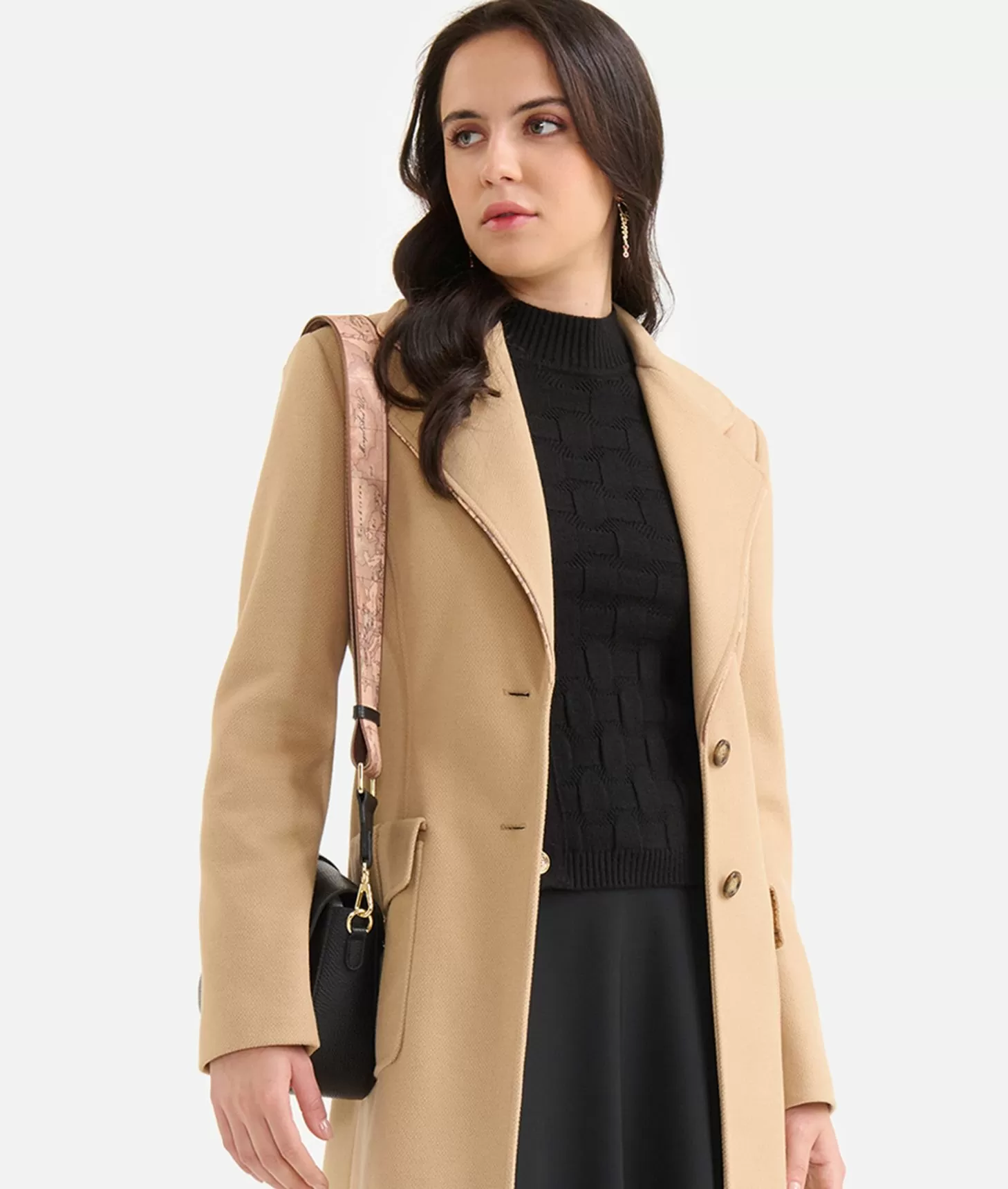 Alviero martini 1a classe Cappotto con dettaglio gioiello in velour Cammello Online