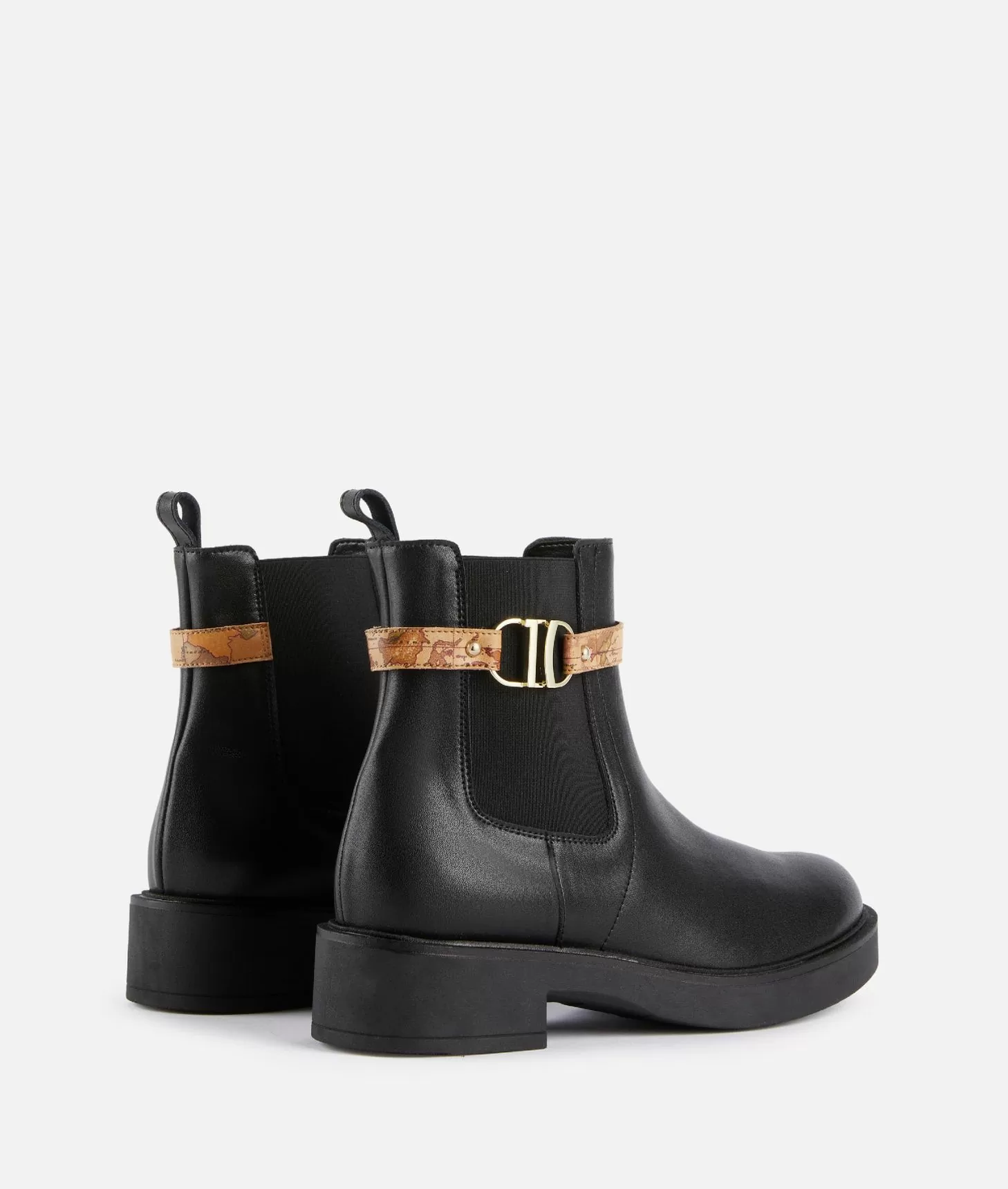 Alviero martini 1a classe Stivaletti beatles in pelle liscia con cinturino Geo Classic Neri Offerte