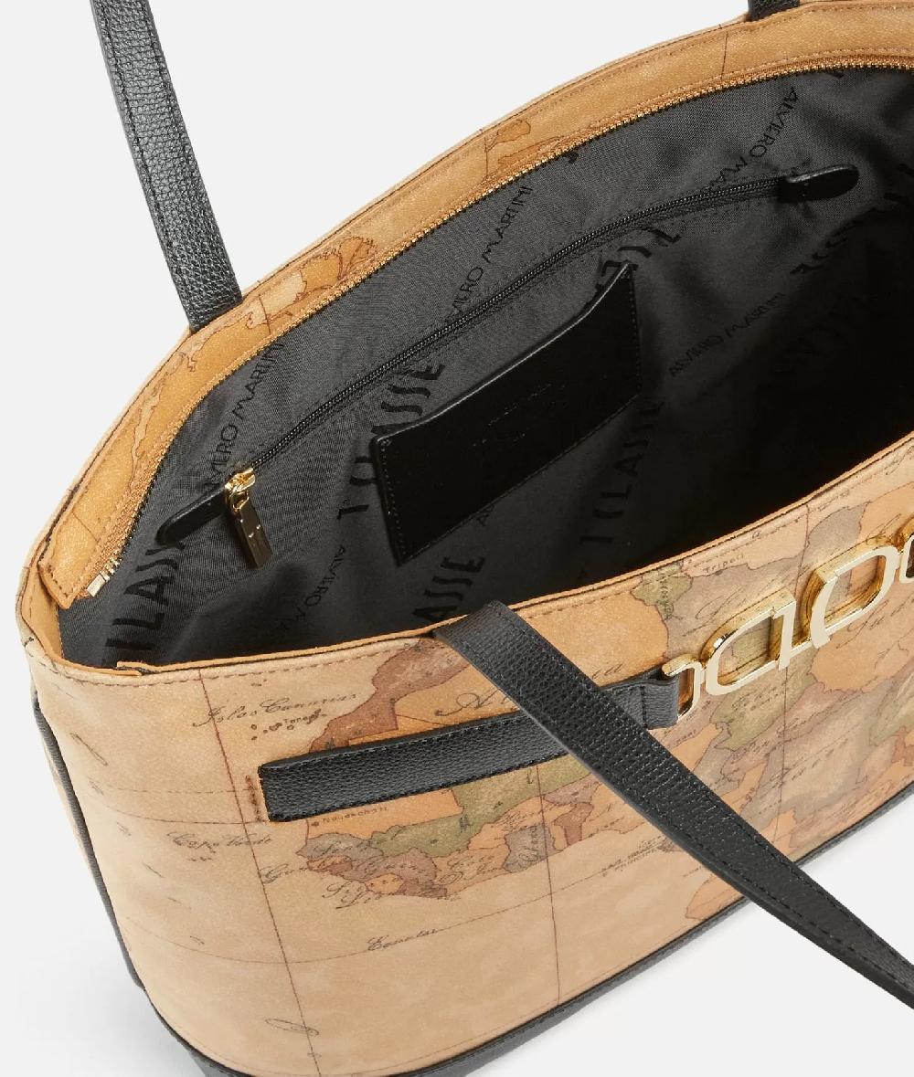 Alviero martini 1a classe 3D Geo borsa shopping Nera Saldi Di Fabbrica