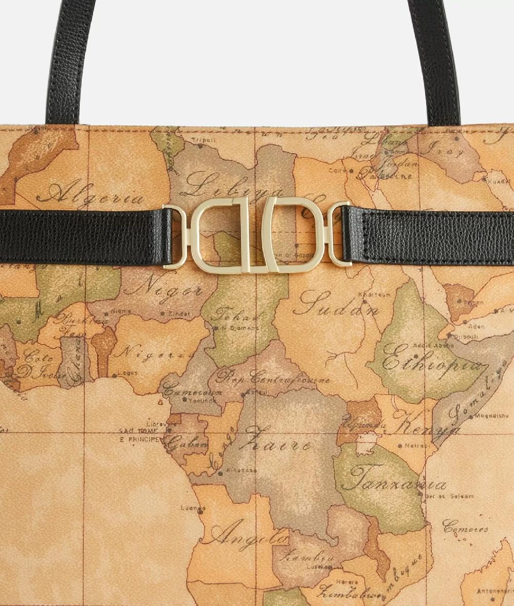 Alviero martini 1a classe 3D Geo borsa shopping Nera Saldi Di Fabbrica
