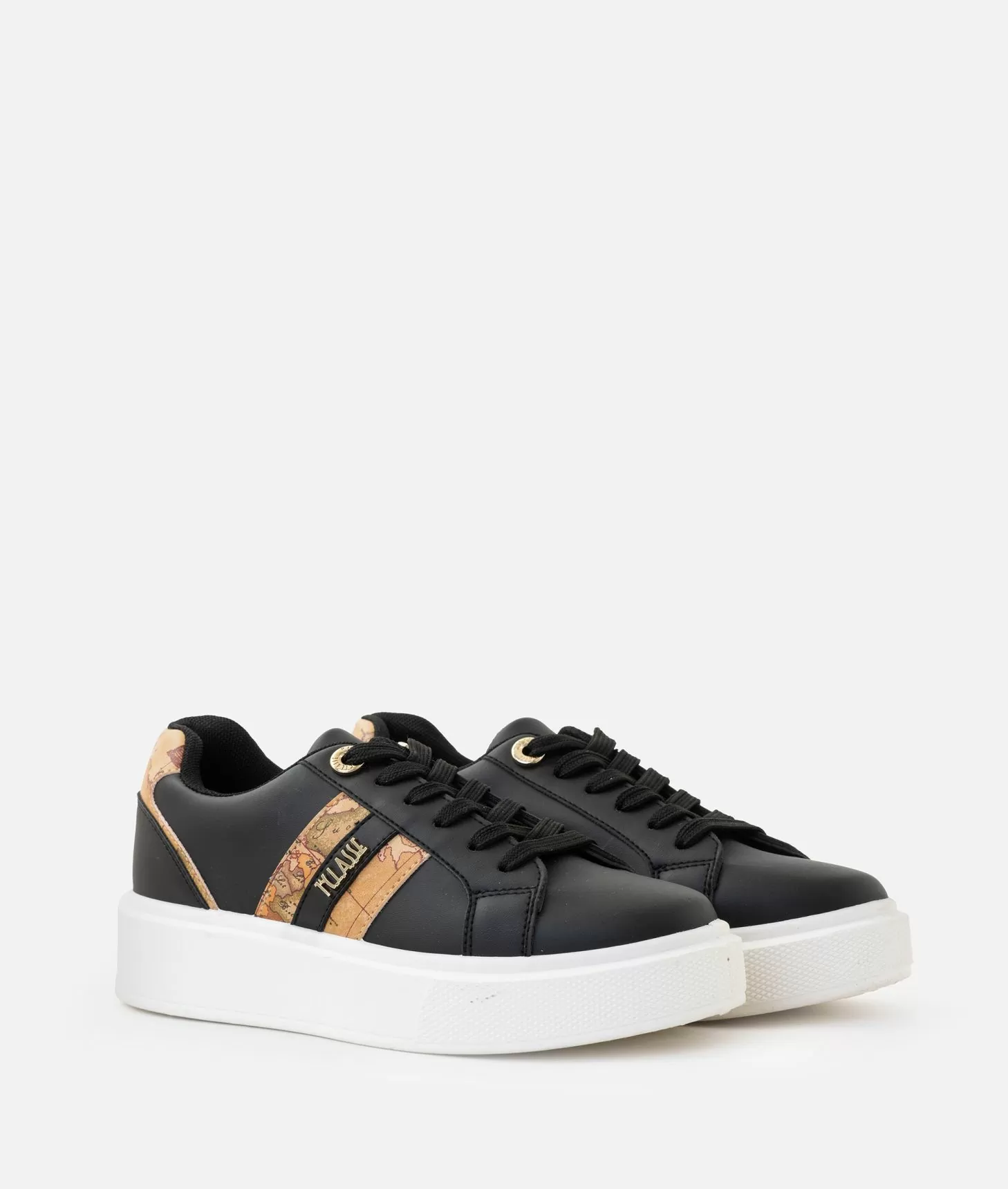 Alviero martini 1a classe Sneakers in eco nappa con logo e bande Geo Classic Nere Moda