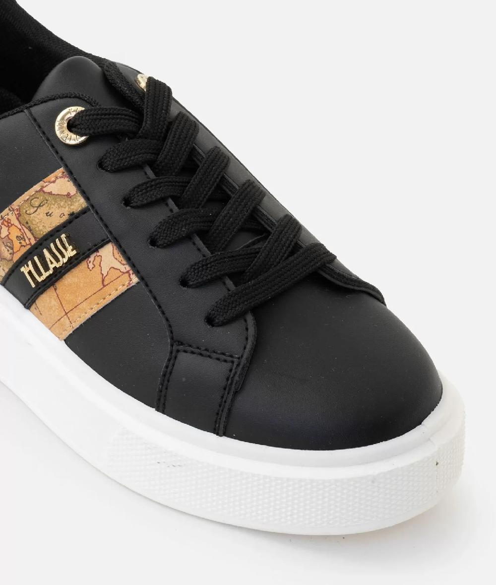 Alviero martini 1a classe Sneakers in eco nappa con logo e bande Geo Classic Nere Moda