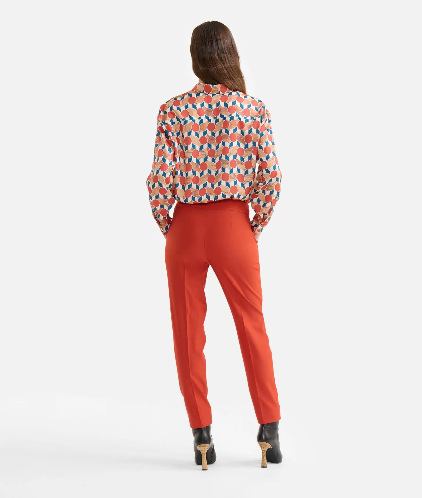 Alviero martini 1a classe Pantaloni in cavallery con fibbiette 1C Mattone Promozione