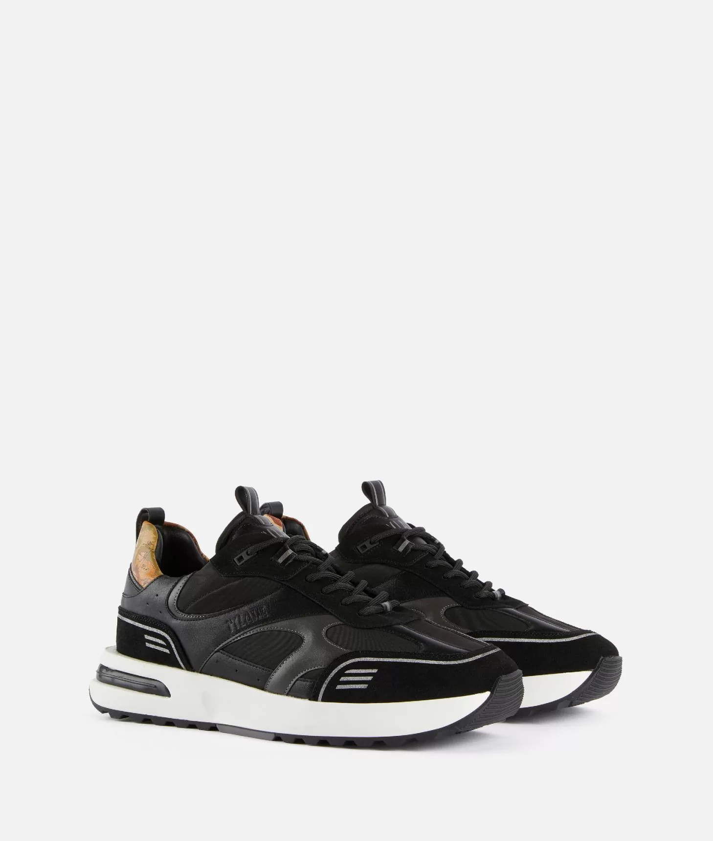 Alviero martini 1a classe Geo Road Abu Dhabi sneakers in nylon ed eco nappa Nere Prezzo Ridotto