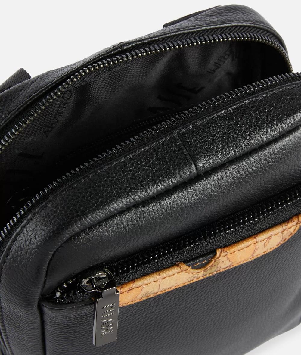 Alviero martini 1a classe Beta Leather bandoliera piccola Nera In Vendita