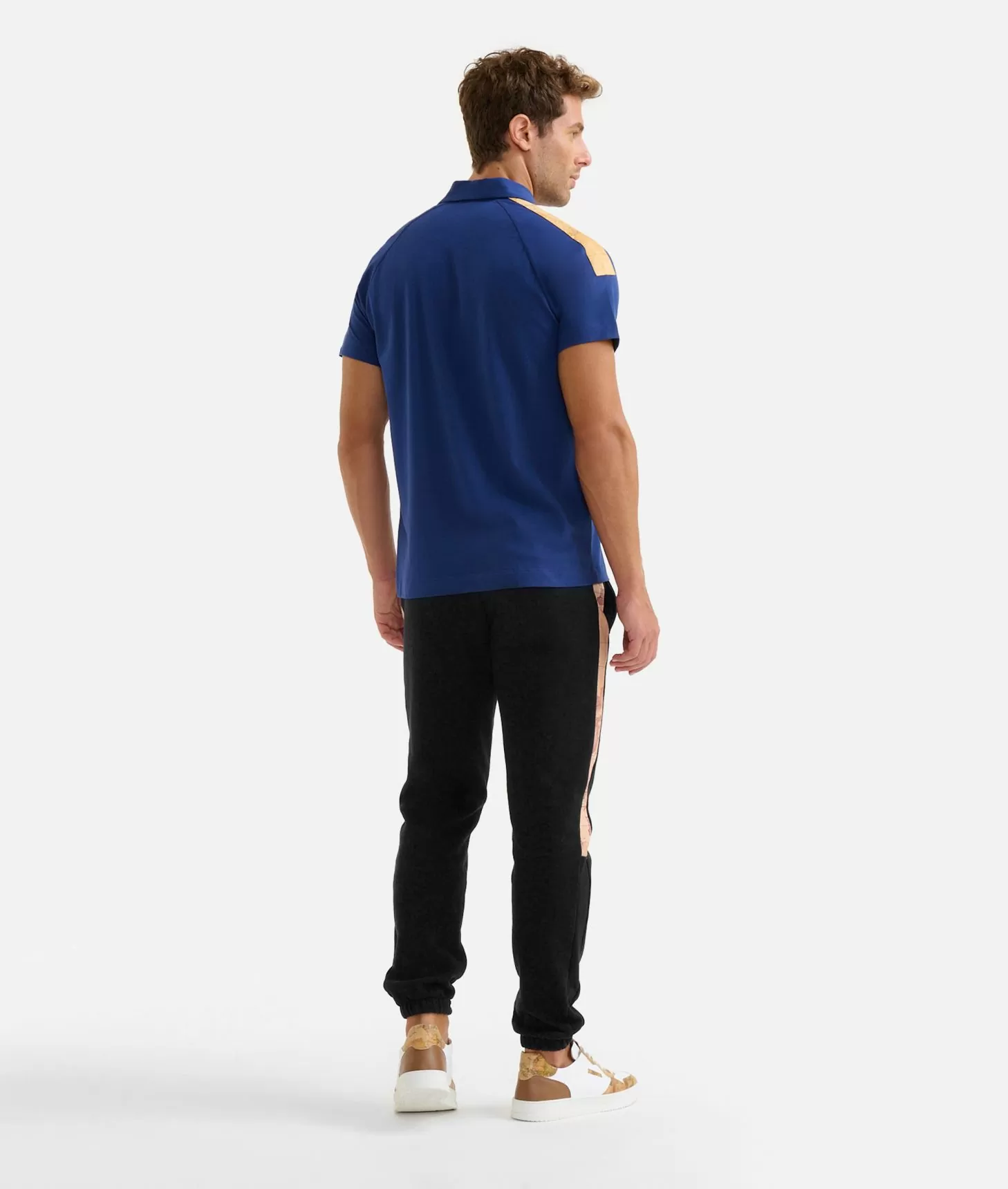 Alviero martini 1a classe Polo in cotone stretch con dettagli spalle Blu Klein Vendita