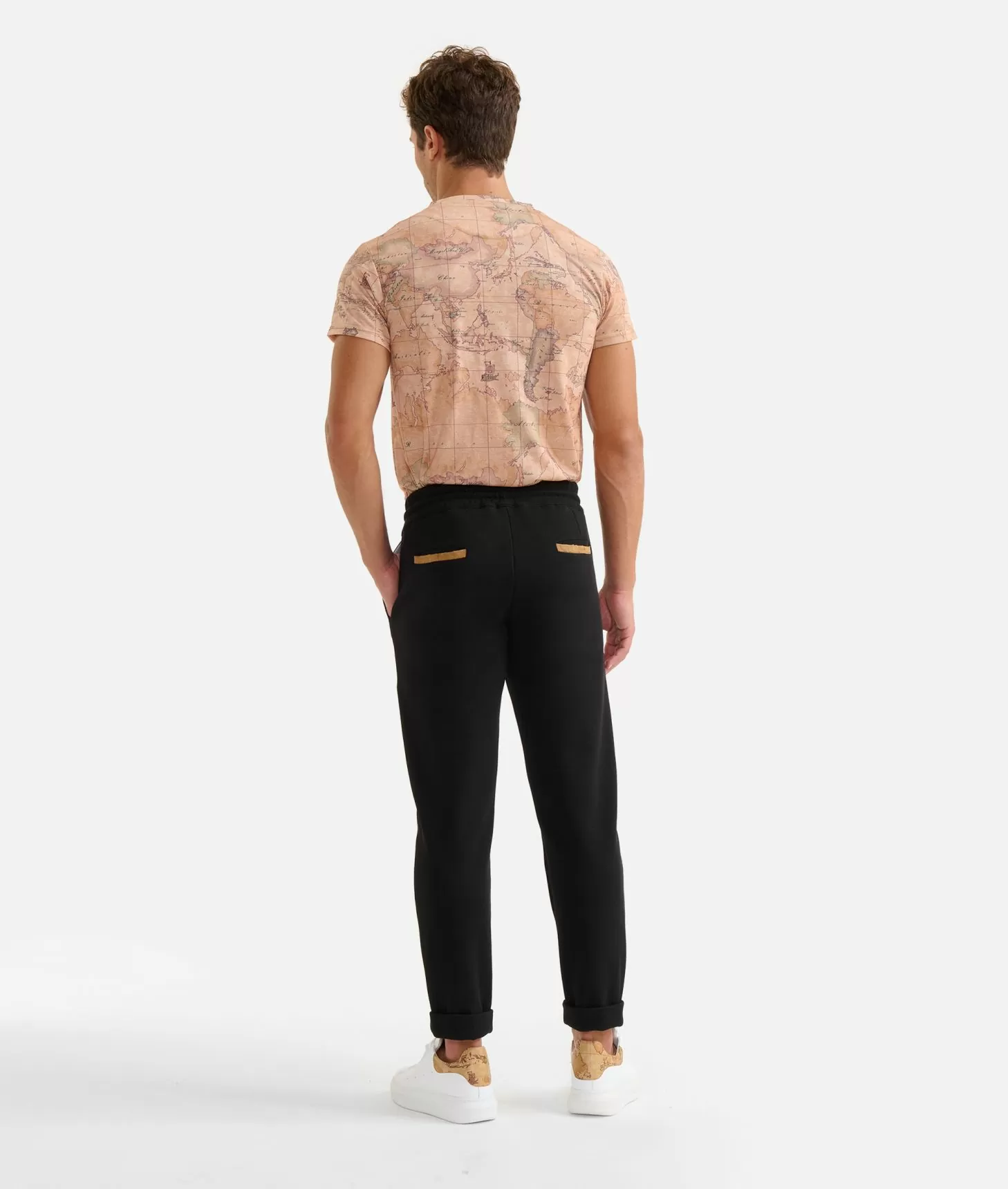Alviero martini 1a classe Pantaloni con coulisse in cotone piquet Neri Spedizione Gratuita