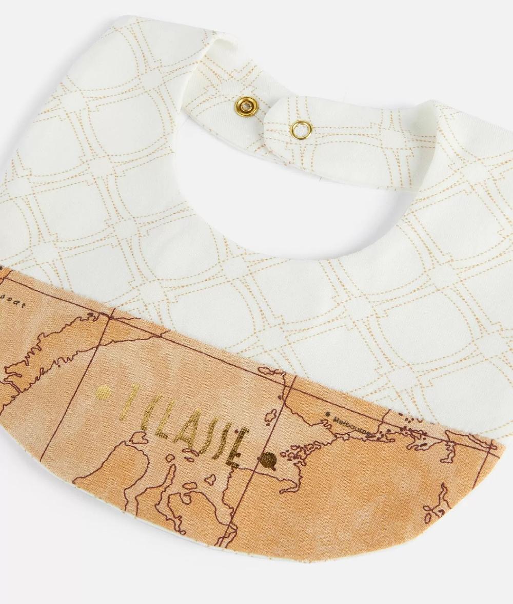 Alviero martini 1a classe Bavaglino in cotone con loghi 1C e inserto Geo Classic Naturale Consegna Veloce