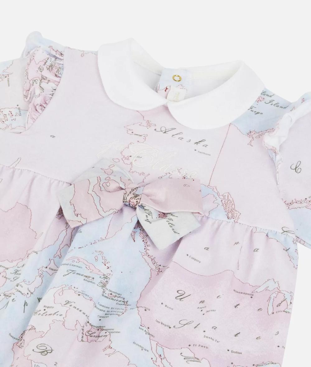 Alviero martini 1a classe Tutina in cotone con fiocco Geo Lady Rosa Offerte