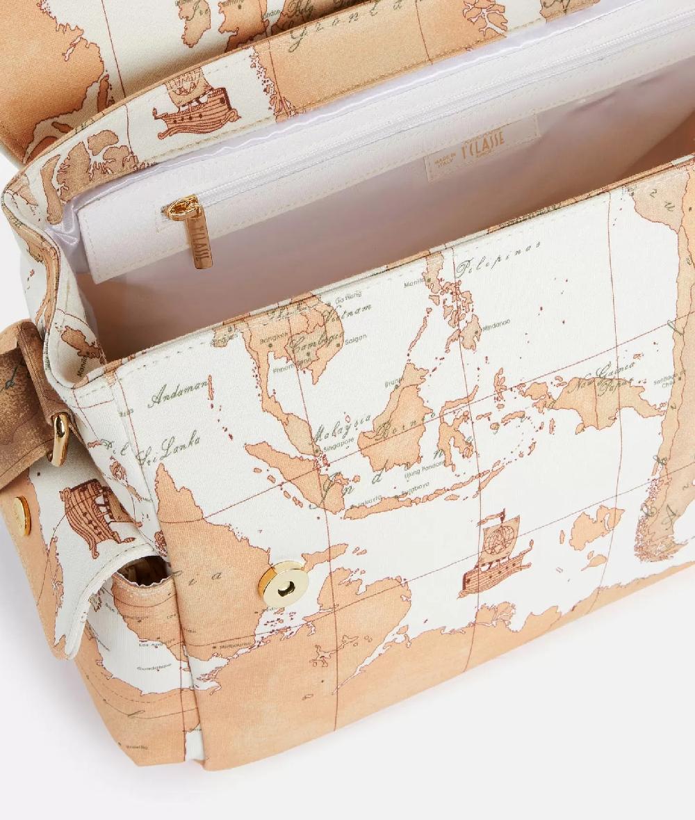 Alviero martini 1a classe Borsa a tracolla con mappa Geo Classic Panna I Più Venduti